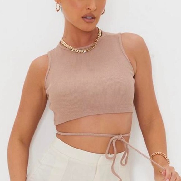 Pretty Little Thing Cropped Tie Tank - Picture 1 of 3